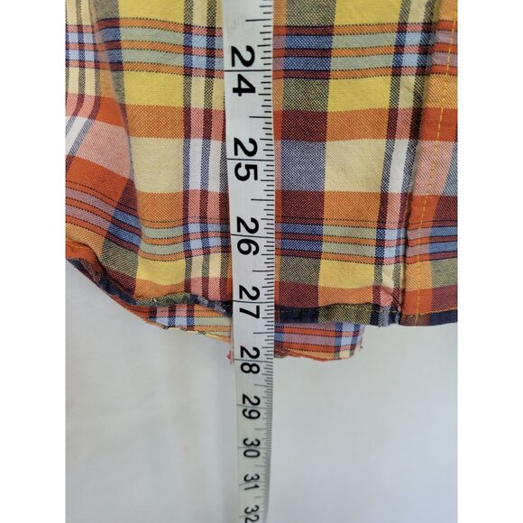 Cruel Girl Shirt Women XL Western Cowgirl Rodeo Button Up Orange Plaid - Picture 8 of 12